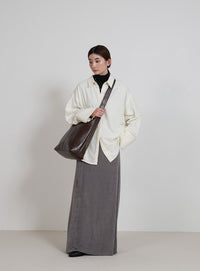 フェイクレザービッグホーボーバッグ