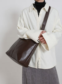 フェイクレザービッグホーボーバッグ