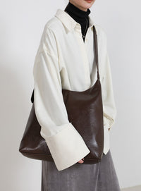 フェイクレザービッグホーボーバッグ