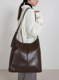 フェイクレザービッグホーボーバッグ