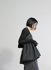 クルーネックリンキングメローシアープルオーバー【SALE】