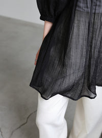 ボリュームスリーブシアーチュニック【SALE】