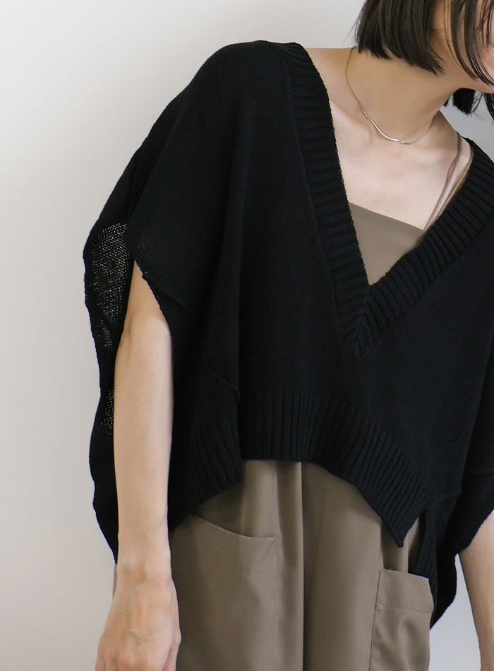 Vネックサマーニットベスト【SALE】