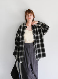 チェックロングシャツ