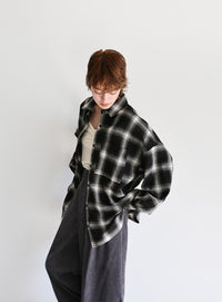 チェックロングシャツ