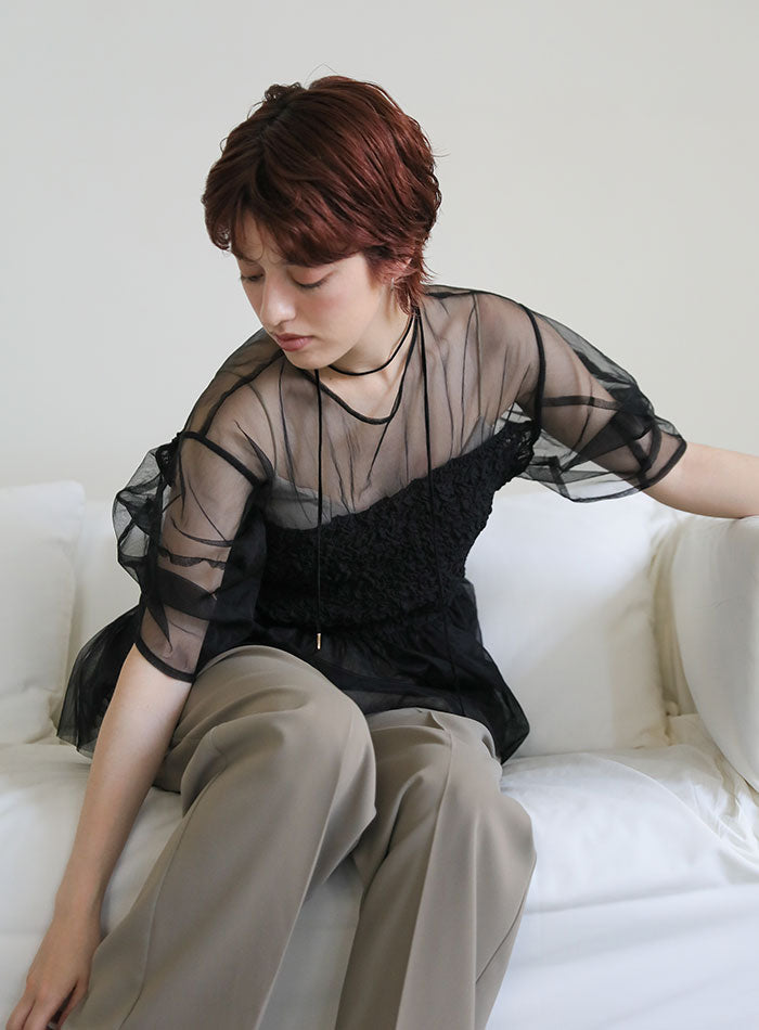 チュール切替ギャザートップス – SELECT MOCA