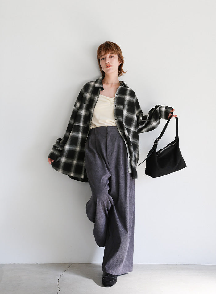 チェックロングシャツ