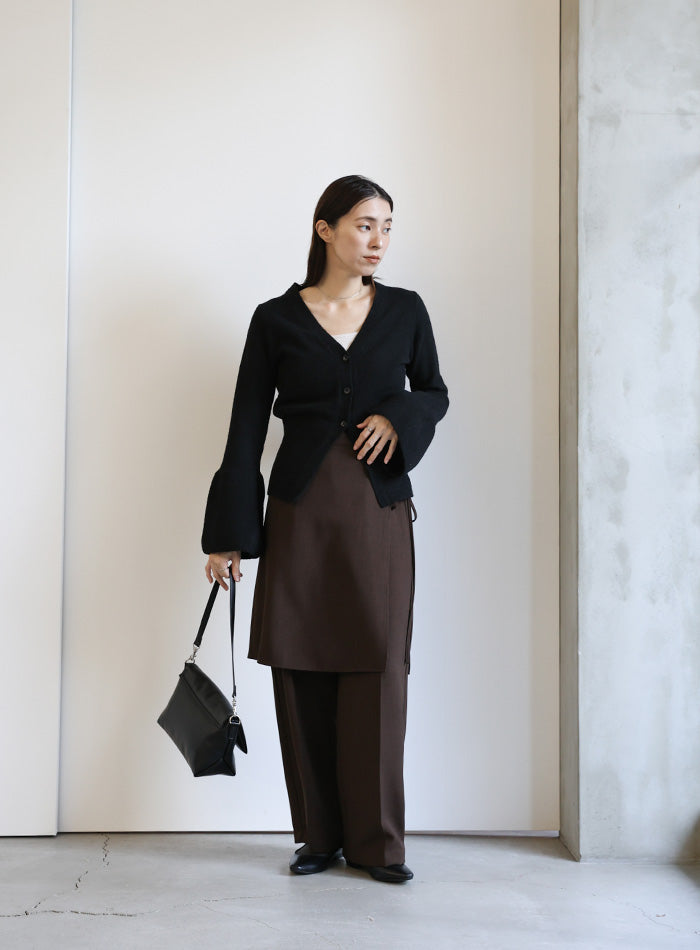 ベルスリーブVネックニットカーディガン