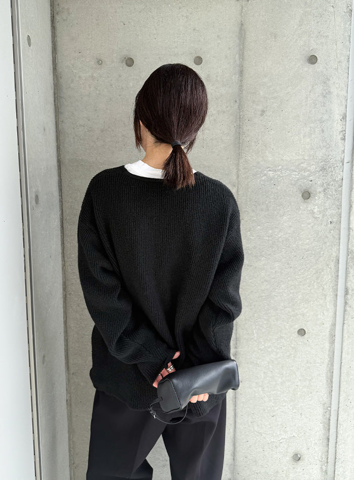 アシンメトリーVネックニットトップス – SELECT MOCA