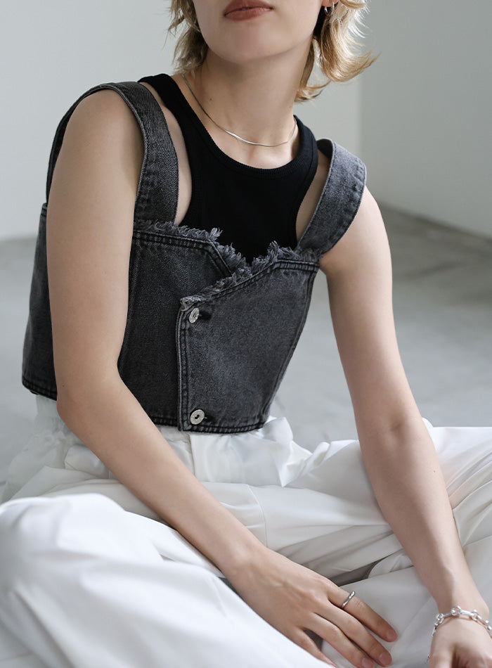 デニムフリンジビスチェ【SALE】