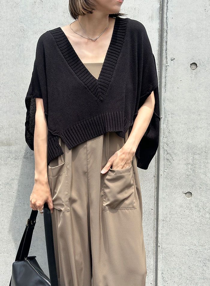 Vネックサマーニットベスト【SALE】