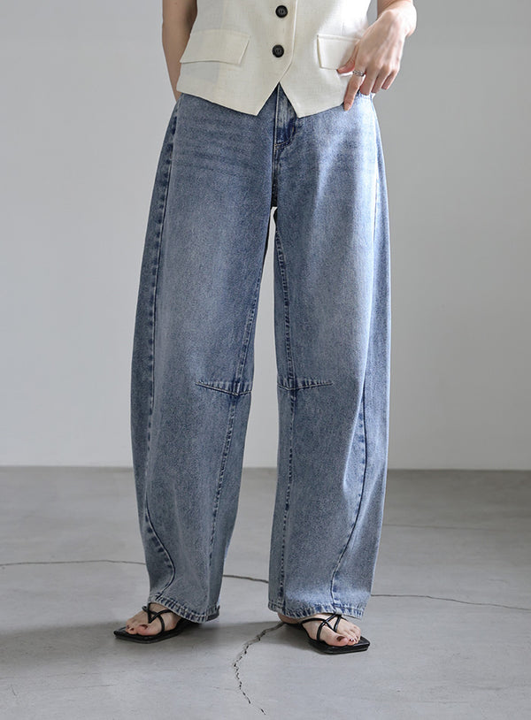 カーブデニムパンツ【SALE】