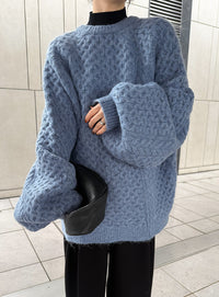 【サイズ展開あり】オーバーサイズハニカムニット【by SON】