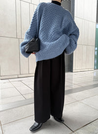 【サイズ展開あり】オーバーサイズハニカムニット【by SON】