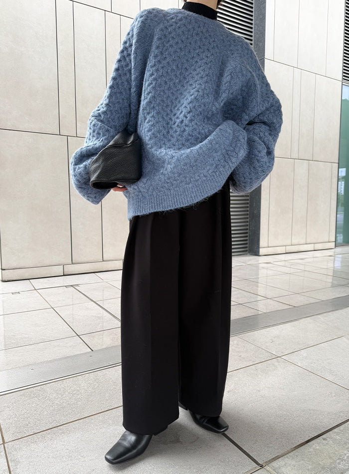 【サイズ展開あり】オーバーサイズハニカムニット【by SON】