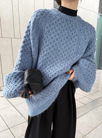 【サイズ展開あり】オーバーサイズハニカムニット【by SON】