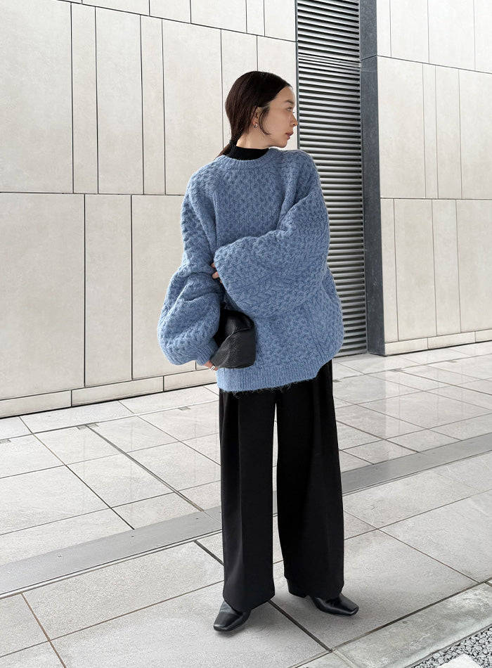 サイズ展開あり】オーバーサイズハニカムニット【by SON】 – SELECT MOCA