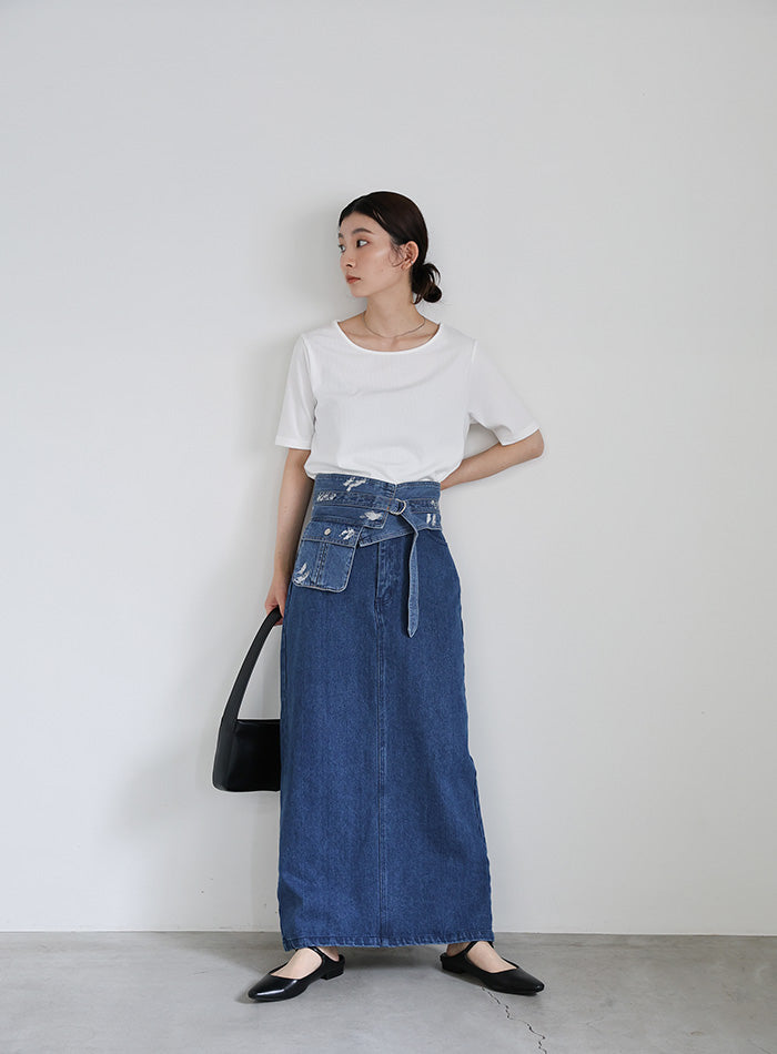 箔プリントデニムベルト【SALE】