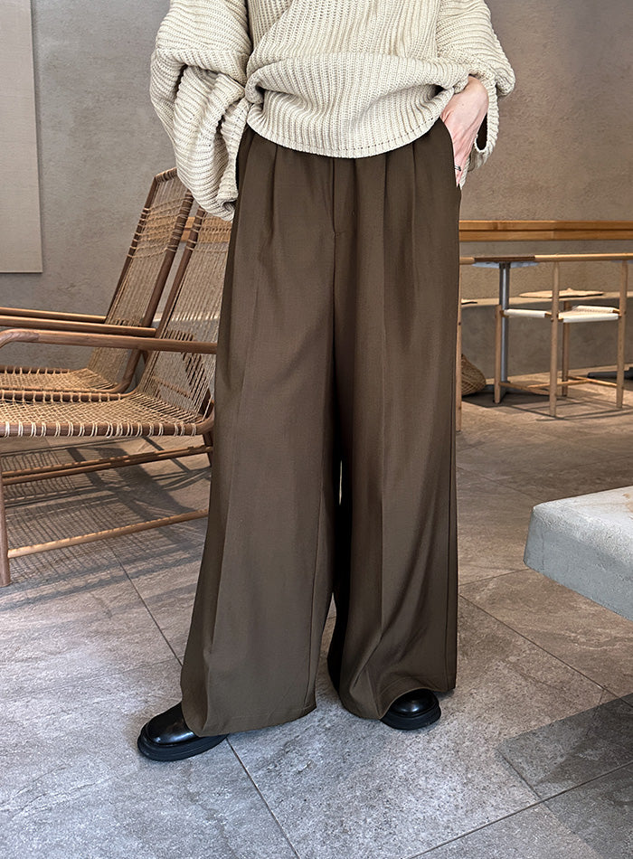 センタープレスタックワイドスラックス【by SON】 – SELECT MOCA