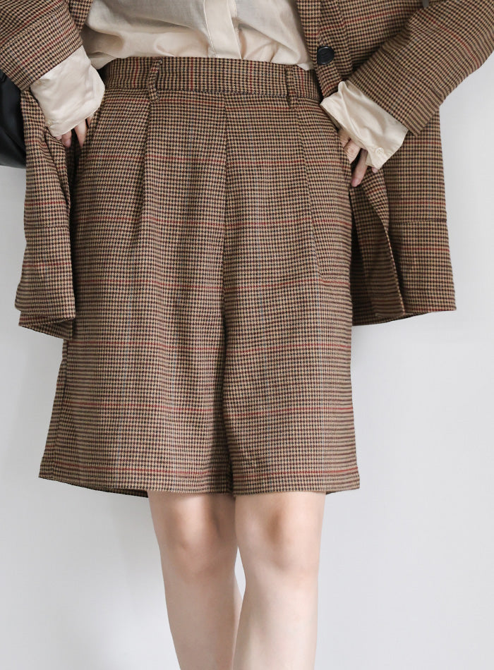 チェック柄ハーフパンツ【SALE】