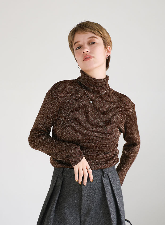 ラメリブハイネックニット – SELECT MOCA