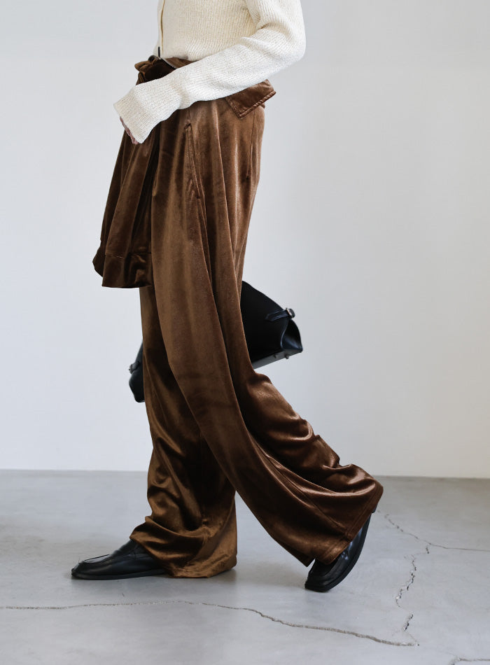 フロントジップベロアオールインワン