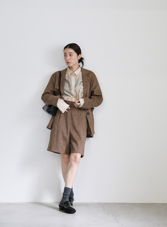 チェック柄ハーフパンツ【SALE】
