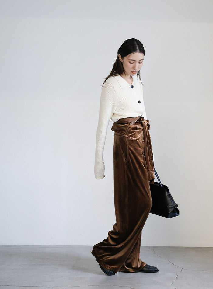 フロントジップベロアオールインワン