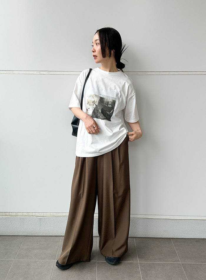 センタープレスタックワイドスラックス【by SON】 – SELECT MOCA
