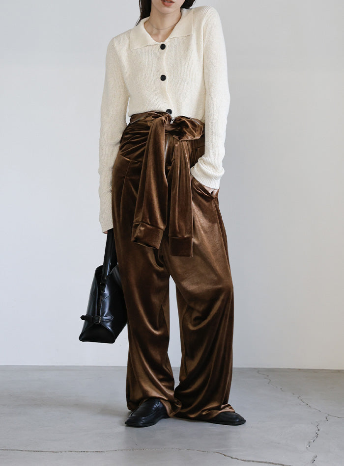 フロントジップベロアオールインワン