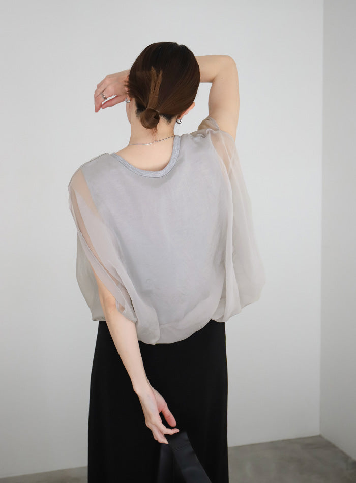 M TO R オーガンジーレイヤードトップス ◇美品・完売品◇M TO R◇ オーガンジーレイヤードトップス