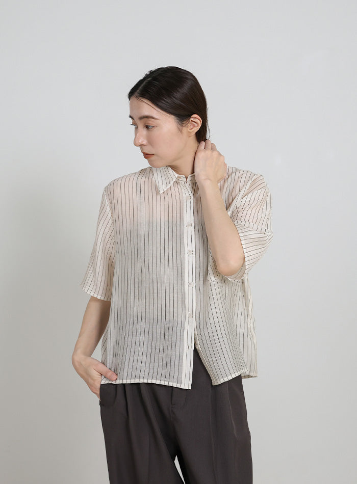 シアーストライプショートシャツ – SELECT MOCA