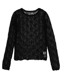 ストレッチレースクルーネックトップス
