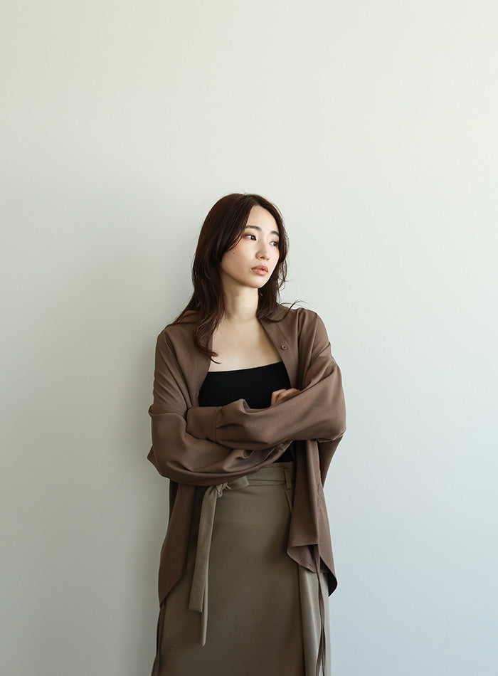 【Et】サイドシャーリングバンドカラーシャツ