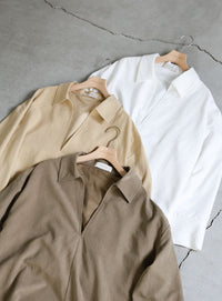 ピーチスキンスキッパーオーバーシャツ