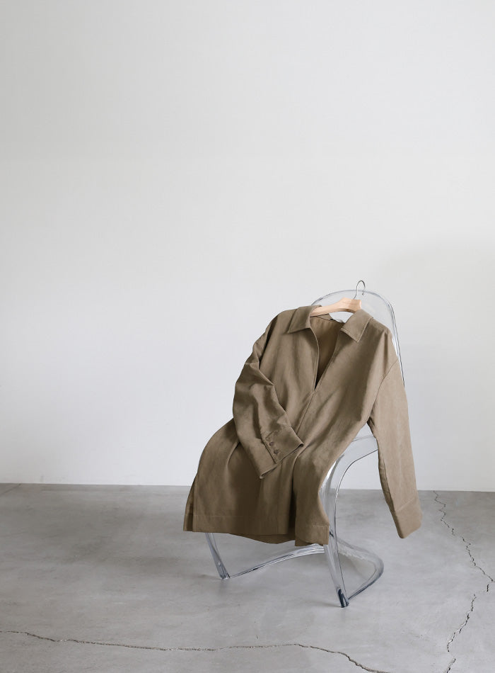 ピーチスキンスキッパーオーバーシャツ