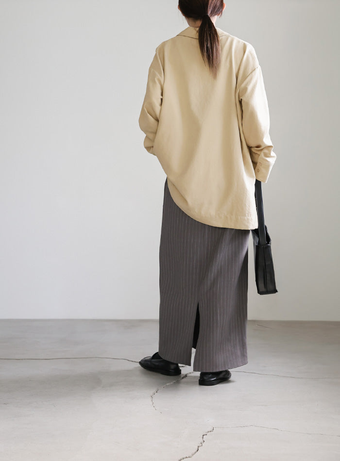 ピーチスキンスキッパーオーバーシャツ