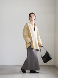 ピーチスキンスキッパーオーバーシャツ