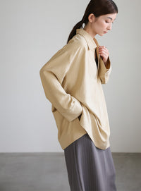 ピーチスキンスキッパーオーバーシャツ