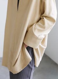 ピーチスキンスキッパーオーバーシャツ