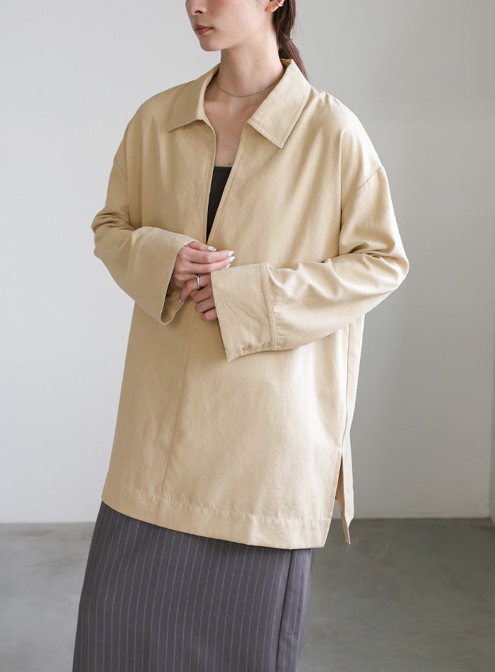 ピーチスキンスキッパーオーバーシャツ