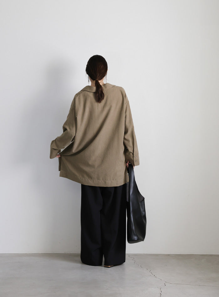 ピーチスキンスキッパーオーバーシャツ