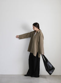 ピーチスキンスキッパーオーバーシャツ