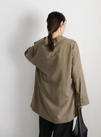 ピーチスキンスキッパーオーバーシャツ