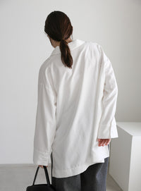 ピーチスキンスキッパーオーバーシャツ