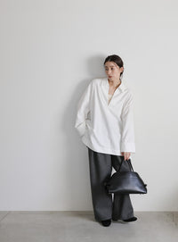 ピーチスキンスキッパーオーバーシャツ