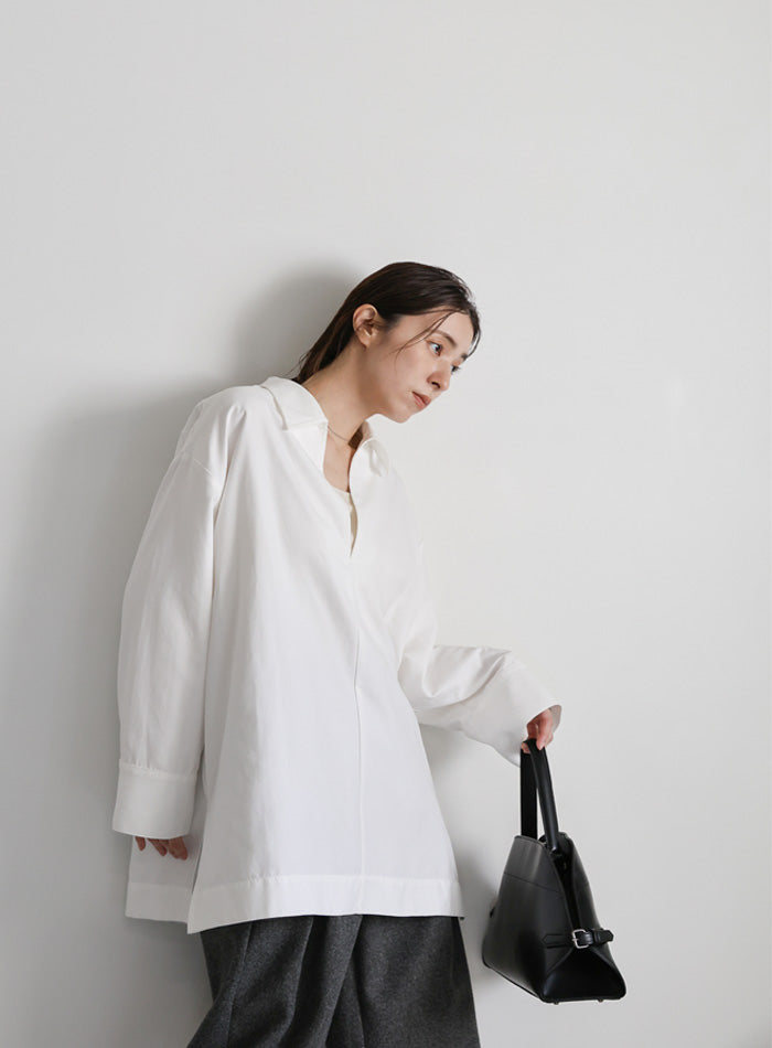 ピーチスキンスキッパーオーバーシャツ