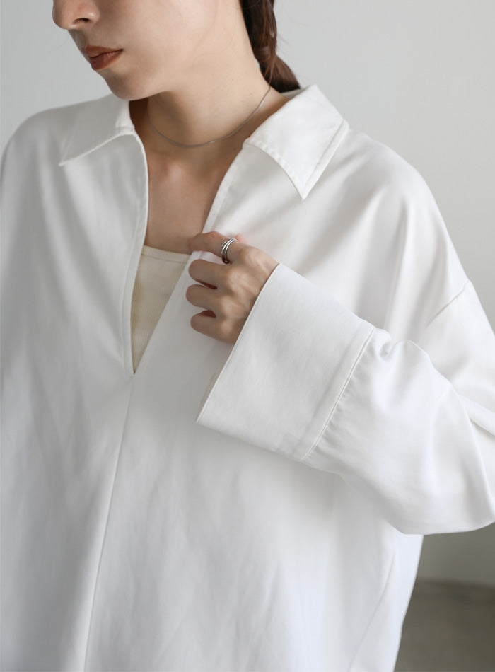 ピーチスキンスキッパーオーバーシャツ