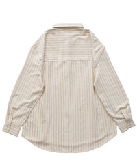 ピーチスキンストライプオーバーシャツ