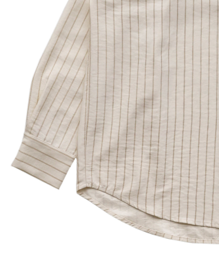 ピーチスキンストライプオーバーシャツ